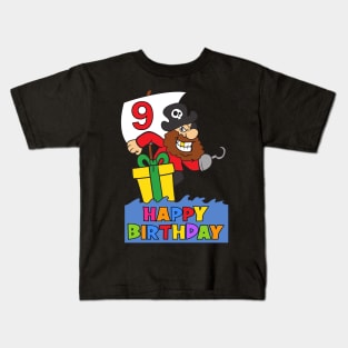 9th Birthday Party 9 Year Old Nine Years Kids T-Shirt